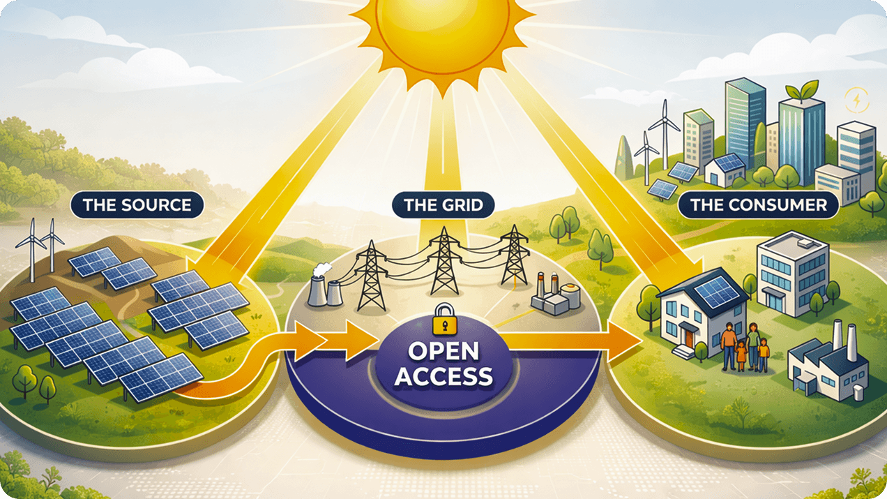 Open Access Solar — How It Works Diagram