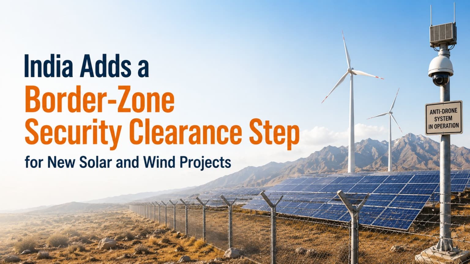 India Adds a Border-Zone Security Clearance Step for New Solar and Wind Projects